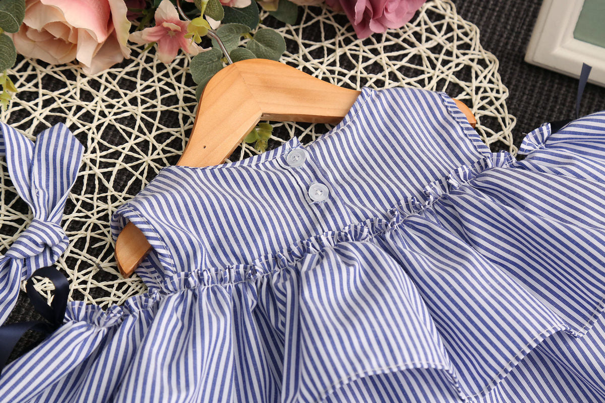 Striped A-Line Dress with Headband