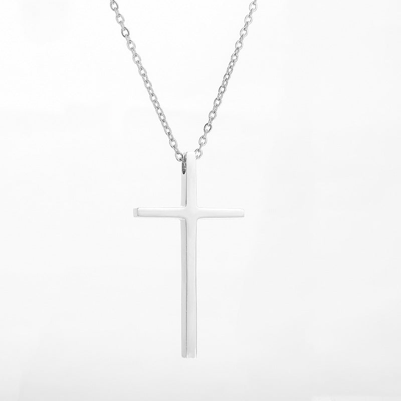 Titanium Steel Cross Necklace for Men's Fashion Style
