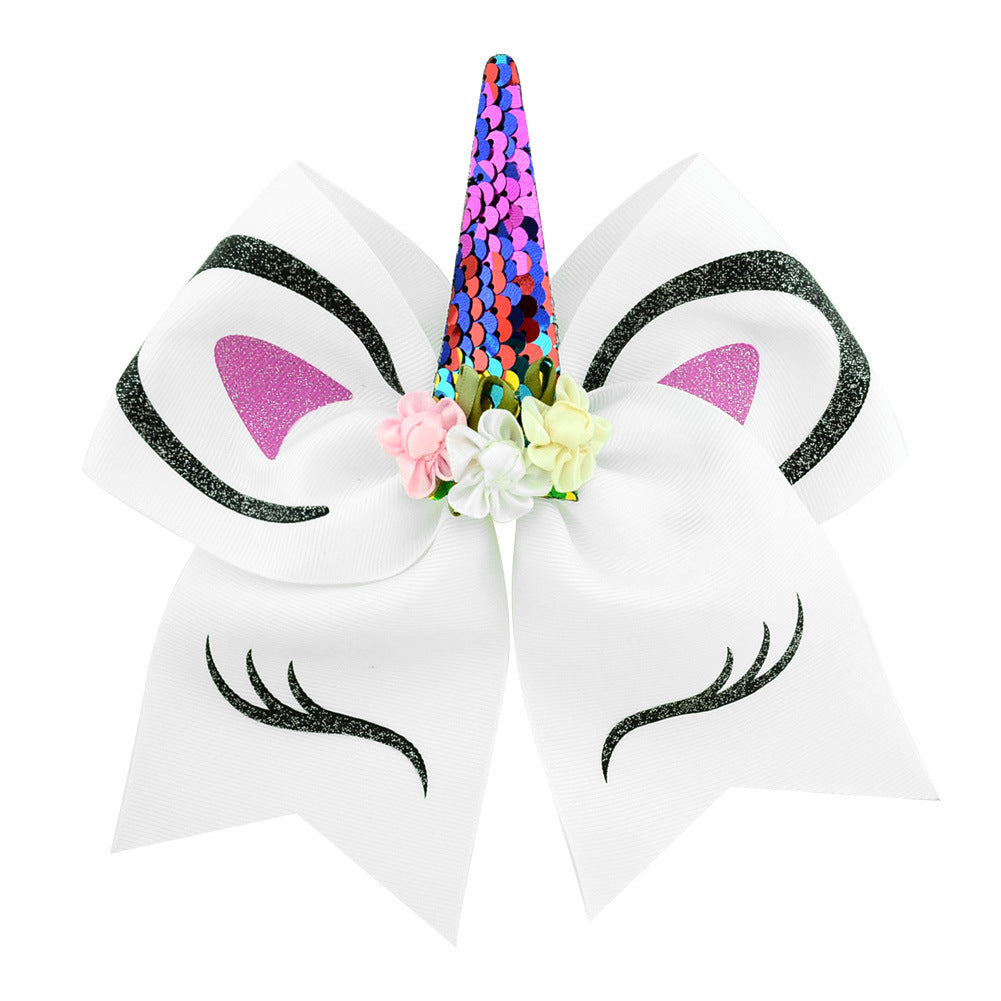 Unicorn Hair Clip and Bow Hair Tie Set
