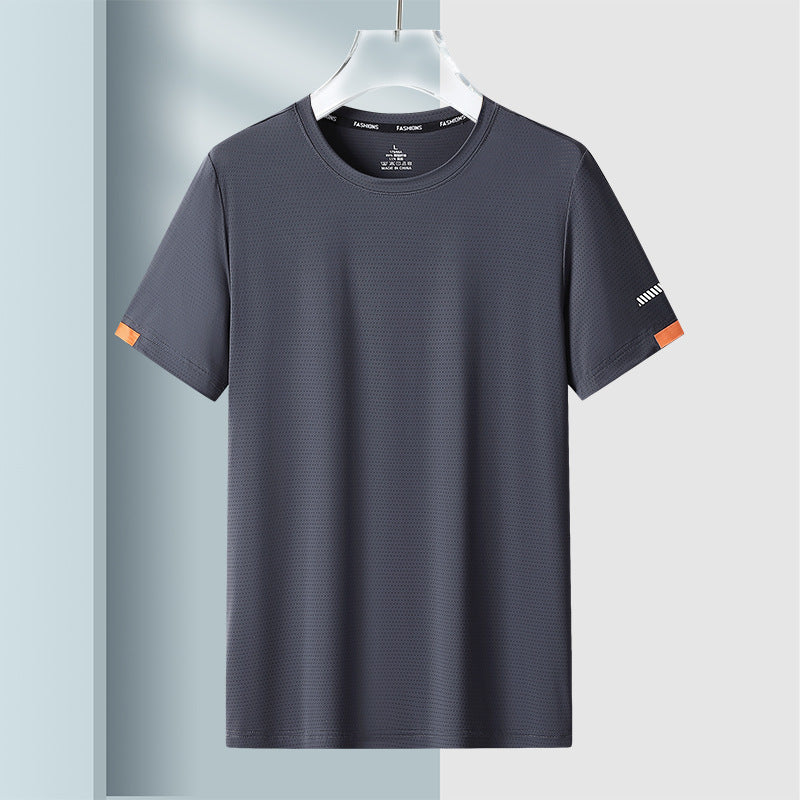 Men's Summer Ice Silk Short Sleeve Quick-Dry T-Shirt