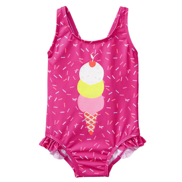 2019 Girls' UPF Sun Protection One-Piece Swimsuit