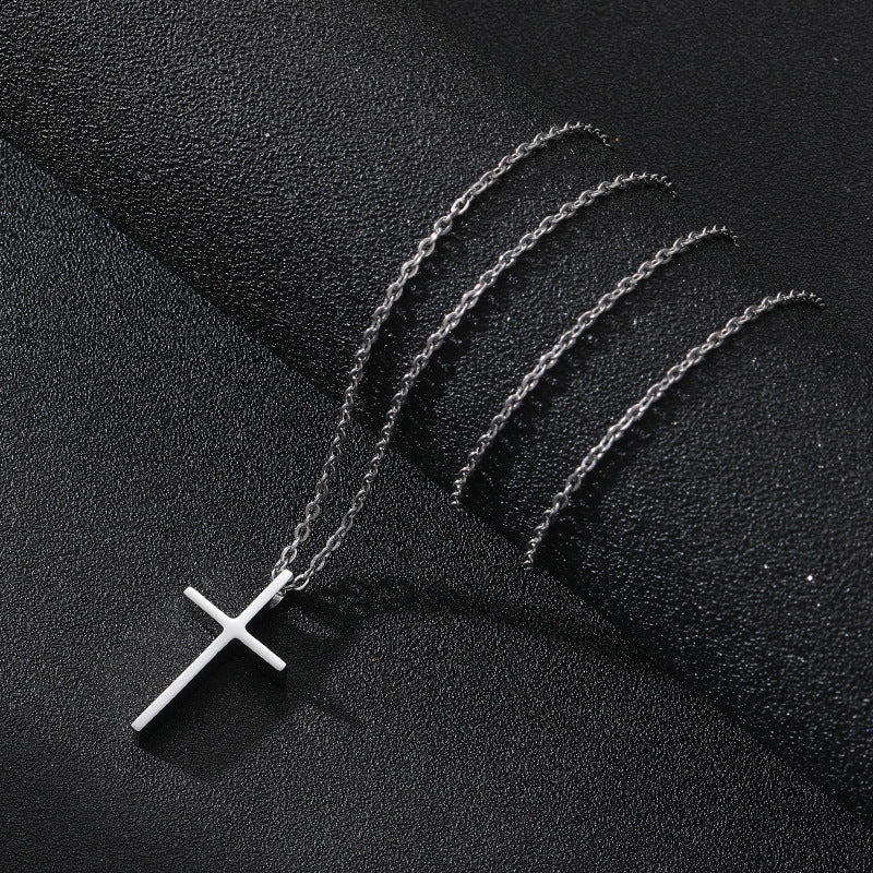 Titanium Steel Cross Necklace for Men's Fashion Style