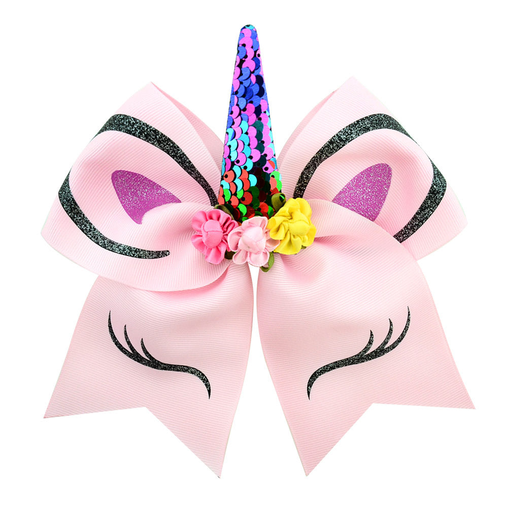 Unicorn Hair Clip and Bow Hair Tie Set