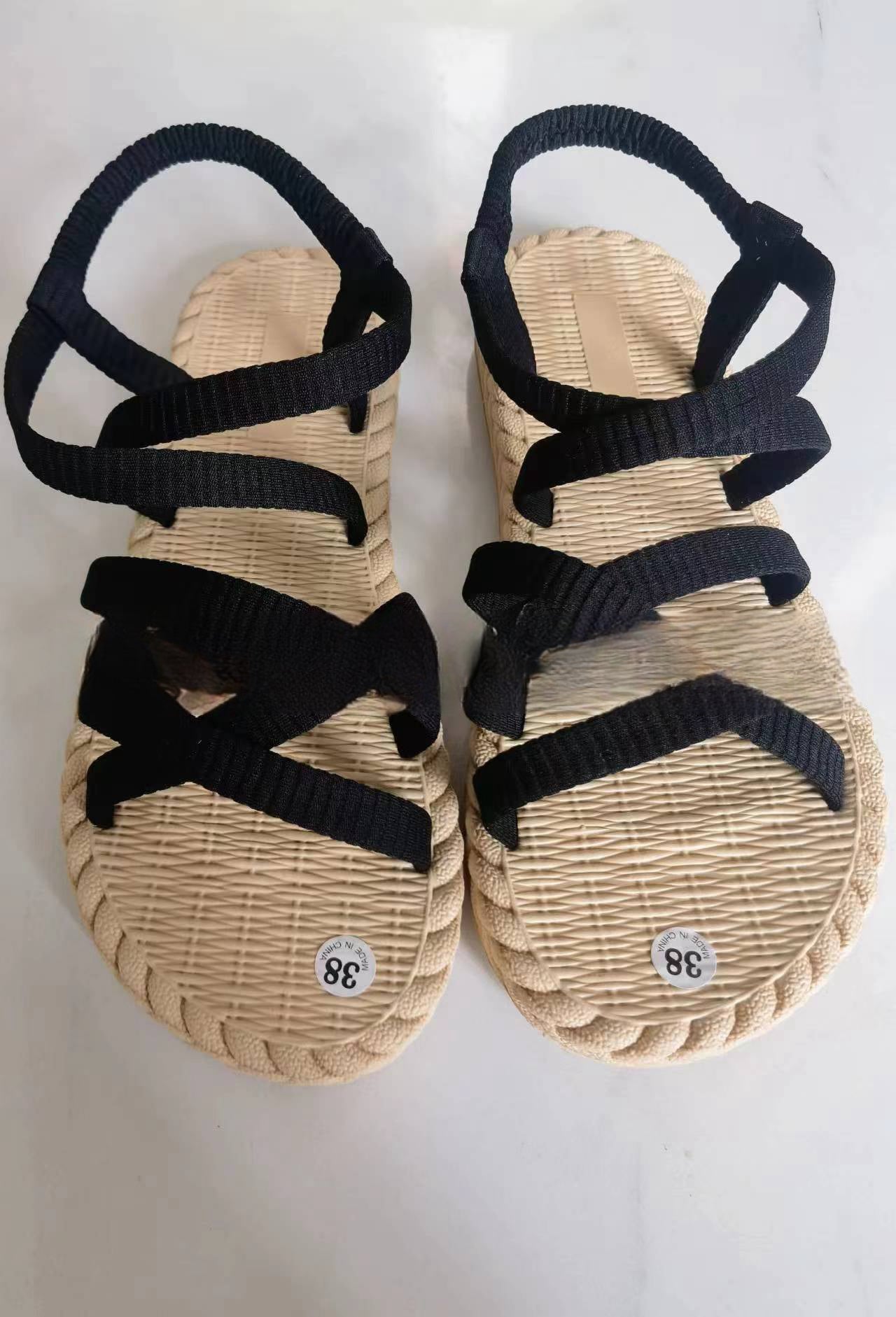 Women's Imitation Straw Sandals for Travel and Beach