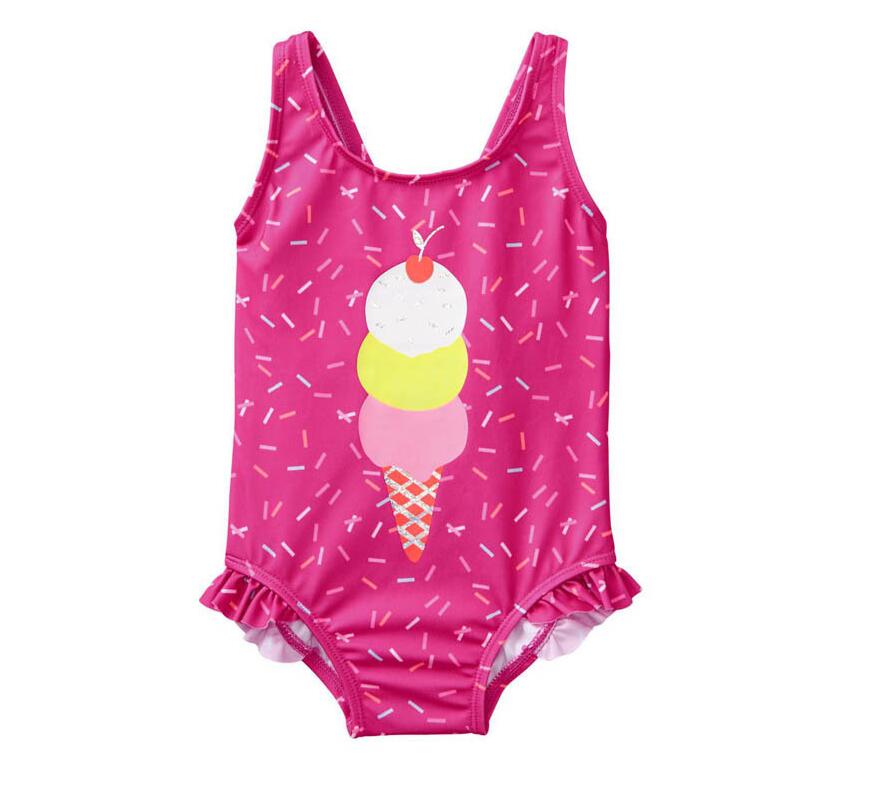 2019 Girls' UPF Sun Protection One-Piece Swimsuit