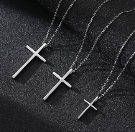 Titanium Steel Cross Necklace for Men's Fashion Style