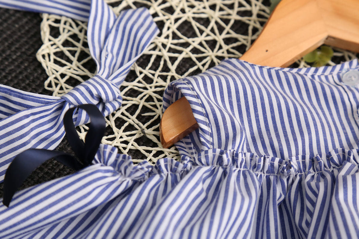 Striped A-Line Dress with Headband