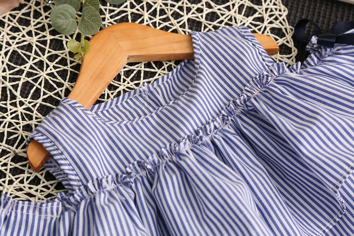 Striped A-Line Dress with Headband